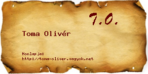 Toma Olivér névjegykártya
